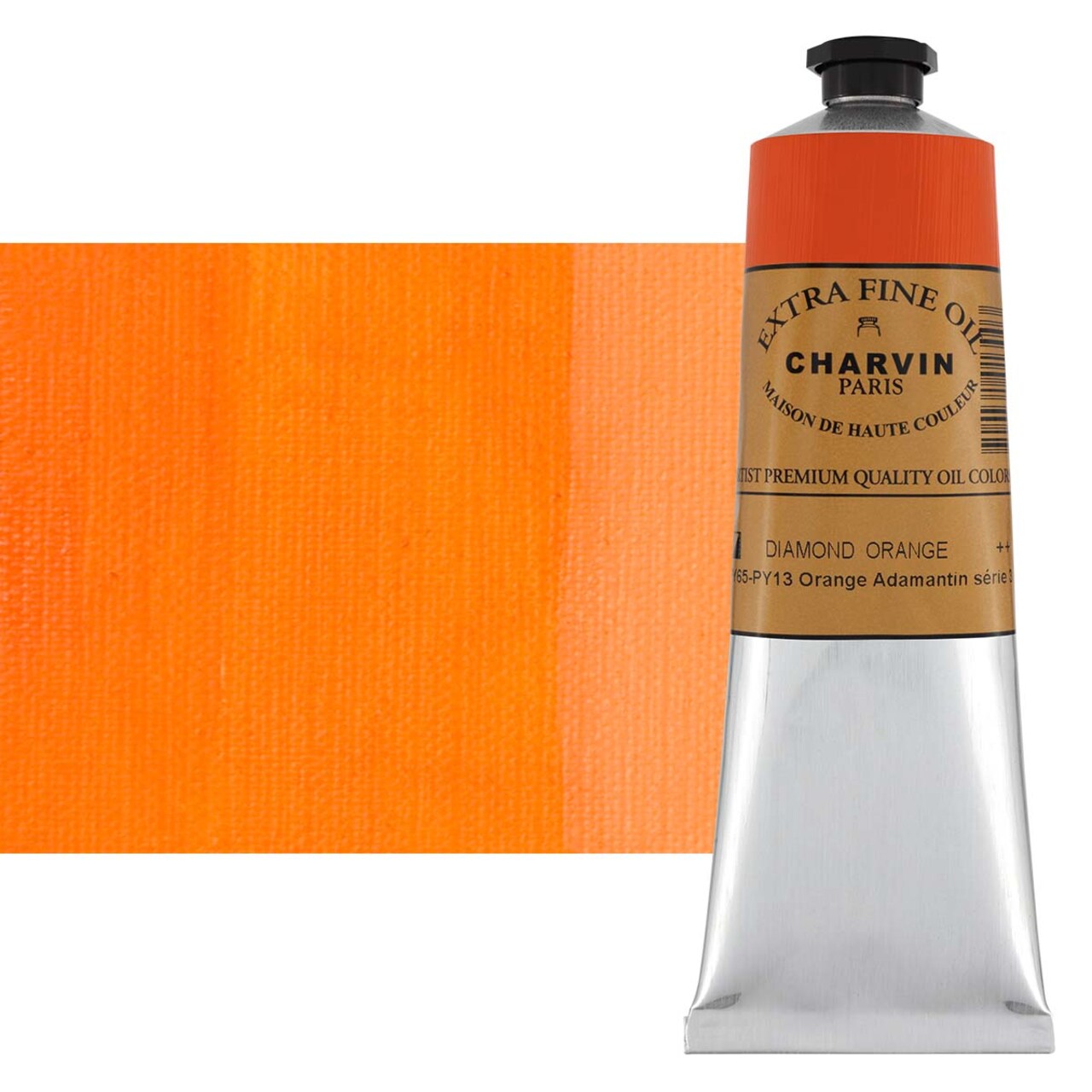 Charvin Extra Fine Oil Paint, Diamond Orange 150 ml - Triple-Milled, Rich Texture, Poppy Oil-Based, Light-Fast, Handmade, Archival Quality
